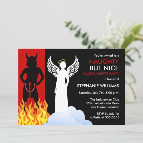 Naughty But Nice Bachelorette Party Invitation