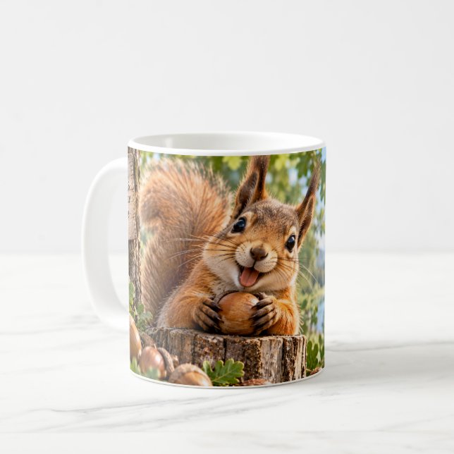 Naughty But Nice Squirrel Coffee Mug (Front Left)