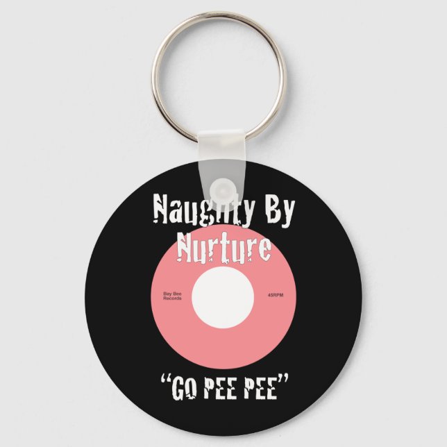 Naughty By Nurture Pink Keychain (Front)