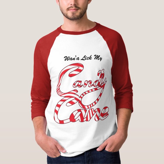 Naughty Candy Cane Holiday Sweatshirt T-Shirt (Front)