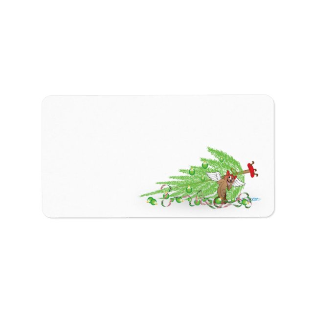 Naughty Cat Christmas Envelope Labels (Front)
