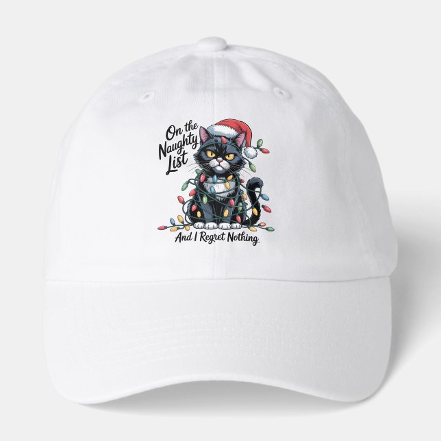 Naughty Cat Christmas Hat – Funny Santa Hat  (Front)