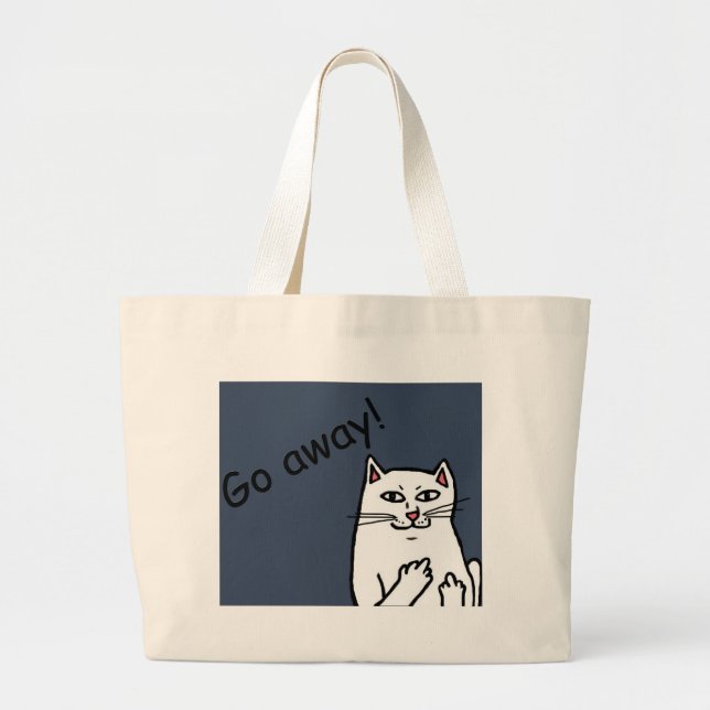 Naughty Cat Large Tote Bag (Front)
