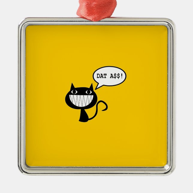 Naughty Cat Metal Ornament (Front)