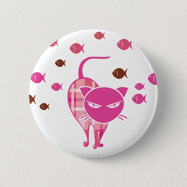 Naughty Cat Pinback Button (Front)