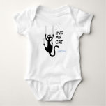 Naughty cat scratching the wall baby bodysuit