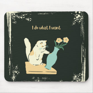 Naughty Cat Stain-Resistant Mouse Pad