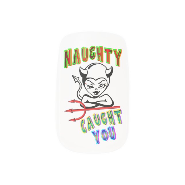 Naughty Caught You Minx Nail Art (Left Thumb)