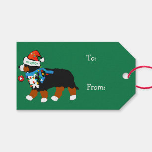 Naughty Christmas Bernese Mountain Dog Custom Gift Tags