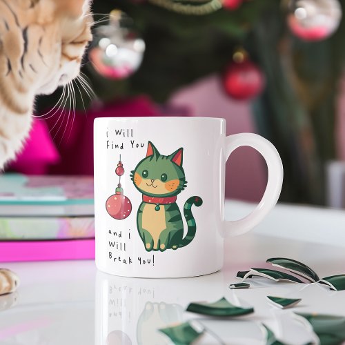Naughty Christmas Cat Giant Coffee Mug