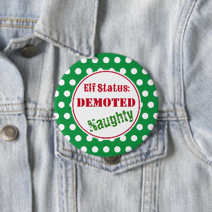 Naughty Christmas Elf Button