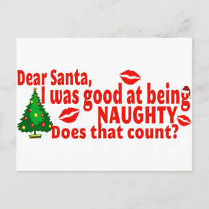 Naughty Christmas Holiday Postcard