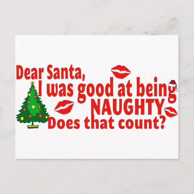 Naughty Christmas Holiday Postcard (Front)