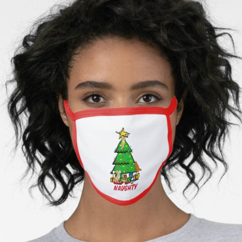 Naughty Christmas Kitty Cats Face Mask