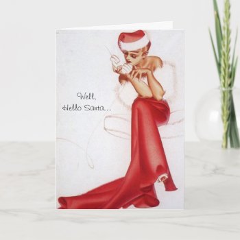 Naughty Christmas Pin-up Greeting Card by VintageBeauty at Zazzle