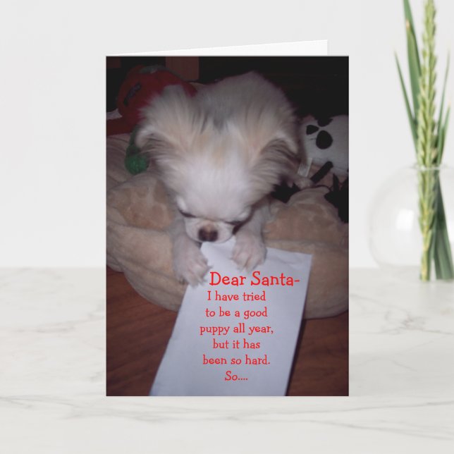 Naughty Christmas Puppy Card (Front)