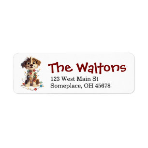 Naughty Christmas Puppy Label