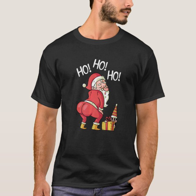 Naughty Christmas Santa Twerking   T-Shirt (Front)