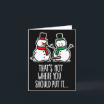 Naughty Christmas Saying Dirty Snowman Cartoon Ugl Card<br><div class="desc">Naughty Christmas Saying Dirty Snowman Cartoon Ugly Xmas</div>