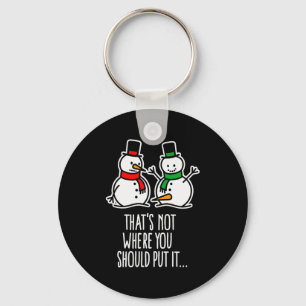 Naughty Christmas Saying Dirty Snowman Cartoon Ugl Keychain
