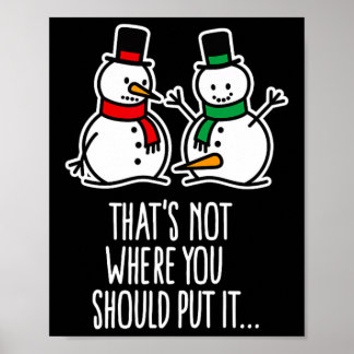Naughty Christmas Saying Dirty Snowman Cartoon Ugl Poster