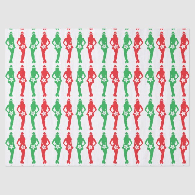 Naughty Christmas Shoppers Tissue Paper (Front)