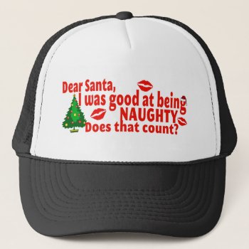 Naughty Christmas Trucker Hat by Shaneys at Zazzle