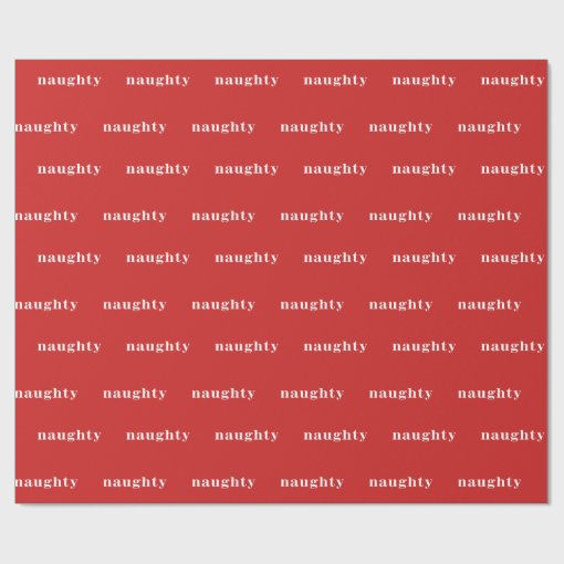 Naughty Christmas Wrapping Paper (Red) | Zazzle