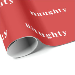Naughty Christmas Wrapping Paper (Red) | Zazzle