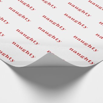 Naughty Christmas Wrapping Paper (White) | Zazzle