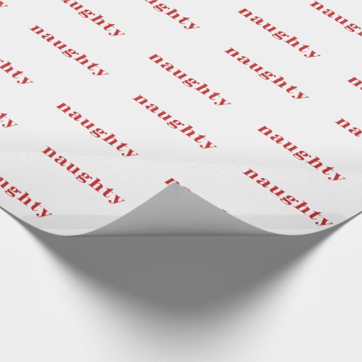 Naughty Christmas Wrapping Paper (White) | Zazzle