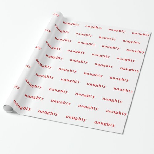 Naughty Christmas Wrapping Paper White
