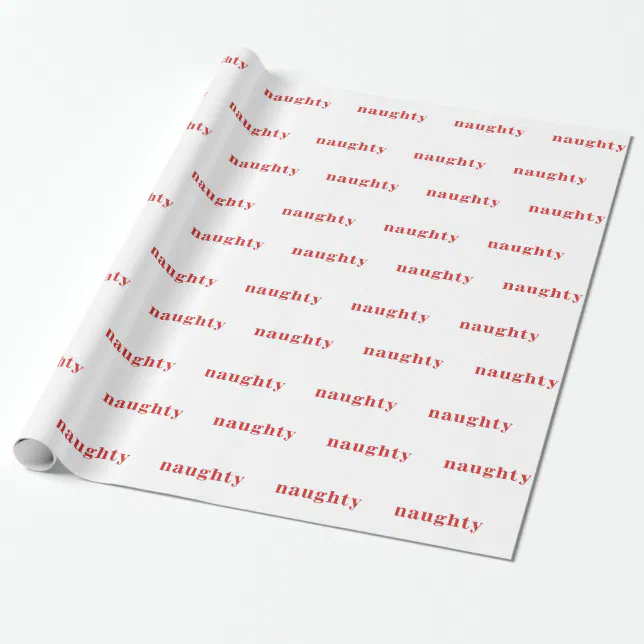 Naughty Christmas Wrapping Paper (White) | Zazzle