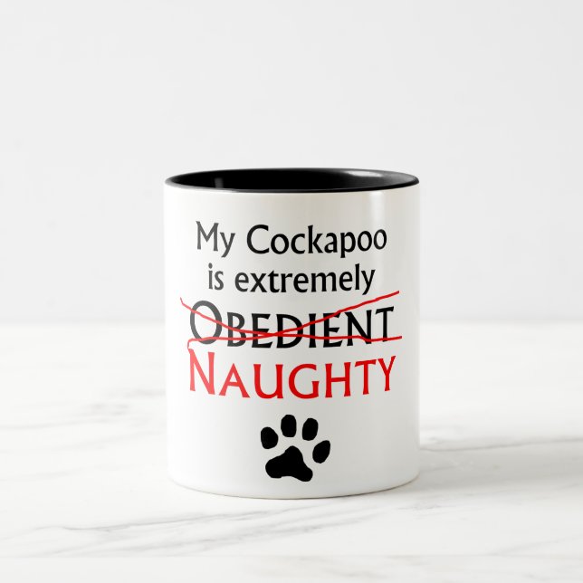 Naughty Cockapoo Two-Tone Coffee Mug (Center)