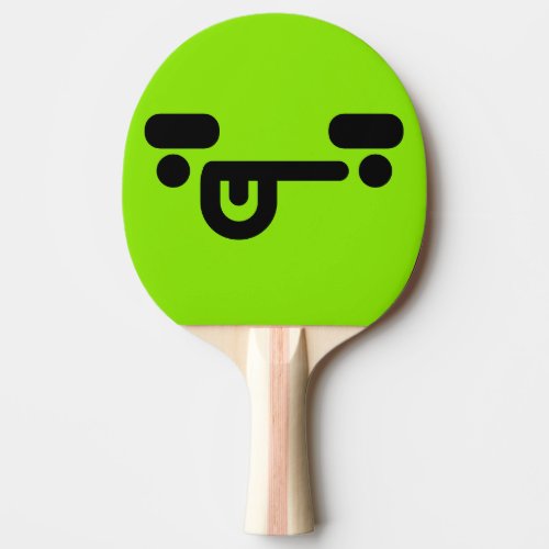 Naughty Confused Face Green Ping Pong Paddle