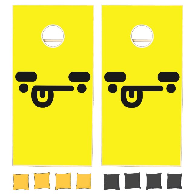 Naughty Confused Face Yellow  Cornhole Set (Set)