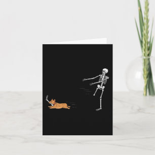 Naughty Corgi Dog Fun Skeleton Halloween Card
