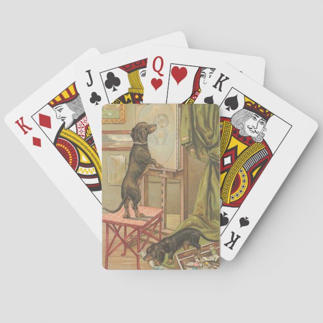 Naughty Dachshunds Dog Playing Cards (Back)