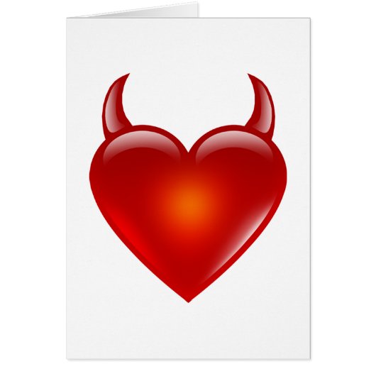 Naughty Devil Heart with Horns Cards (Front)