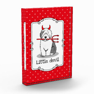 Naughty Devil Old English Sheepdog (Gray 1) Acrylic Award