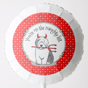 Naughty Devil Old English Sheepdog (Gray 1) Balloon