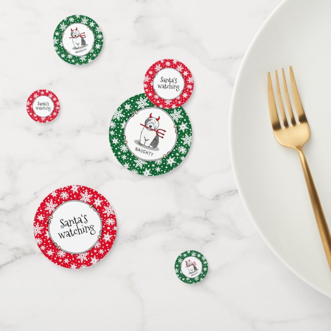 Naughty Devil Old English Sheepdog (Gray 1) Confetti (Group)