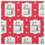 Naughty Devil Old English Sheepdog (Gray 1) Fabric