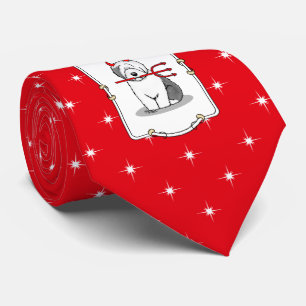 Naughty Devil Old English Sheepdog (Gray 1) Neck Tie