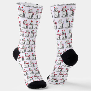 Naughty Devil Old English Sheepdog (Gray 1) Socks