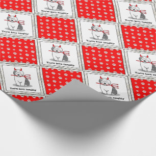 Naughty Devil Old English Sheepdog (Gray 1) Wrapping Paper