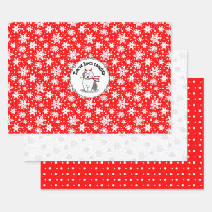 Naughty Devil Old English Sheepdog (Gray 1) Wrapping Paper Sheets