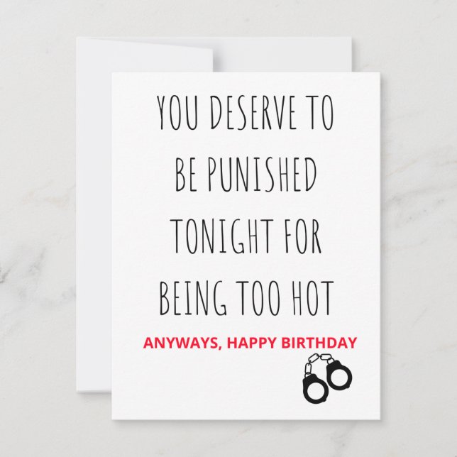Naughty & Dirty Happy Birthday Card (Front)