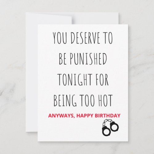 Naughty  Dirty Happy Birthday Card