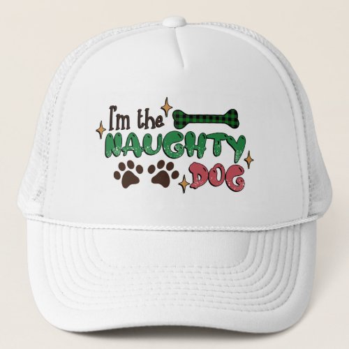 Naughty Dog Christmas Trucker Hat